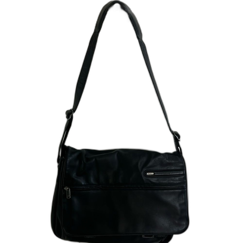 EUC Vintage Tumi Alpha Black Napa Leather Messenger Bag Laptop Briefcase